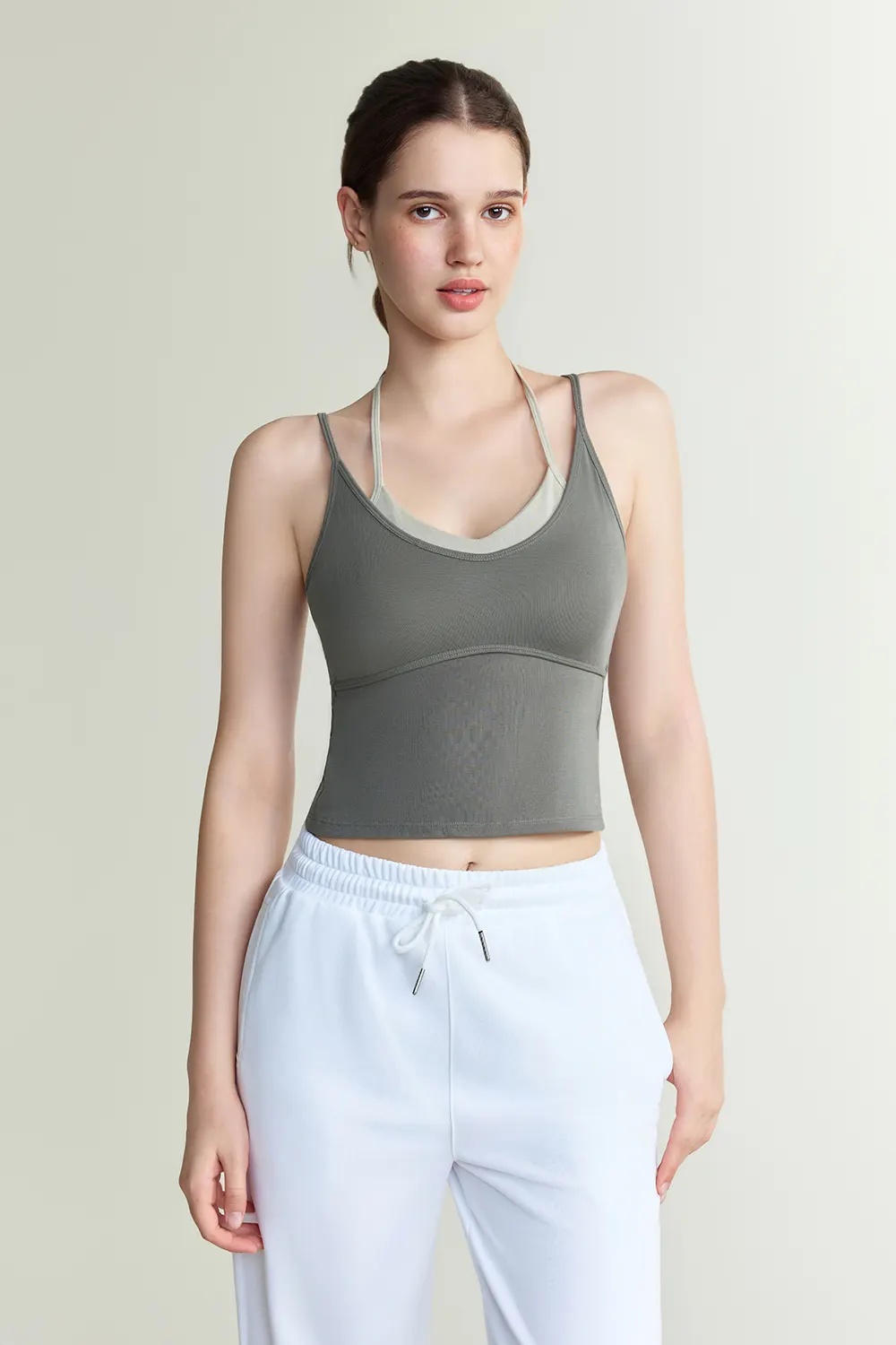 Fake Two-piece Lyocell Base Layer Camisole Tops