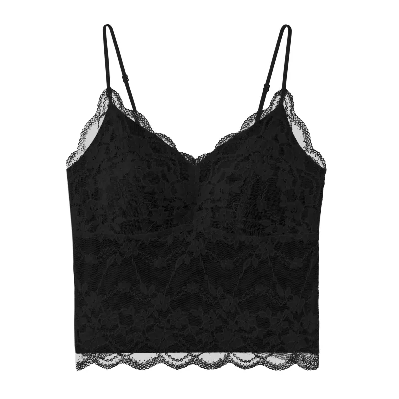 Lace V-Neck Sexy Cami Tops Built-in Bra