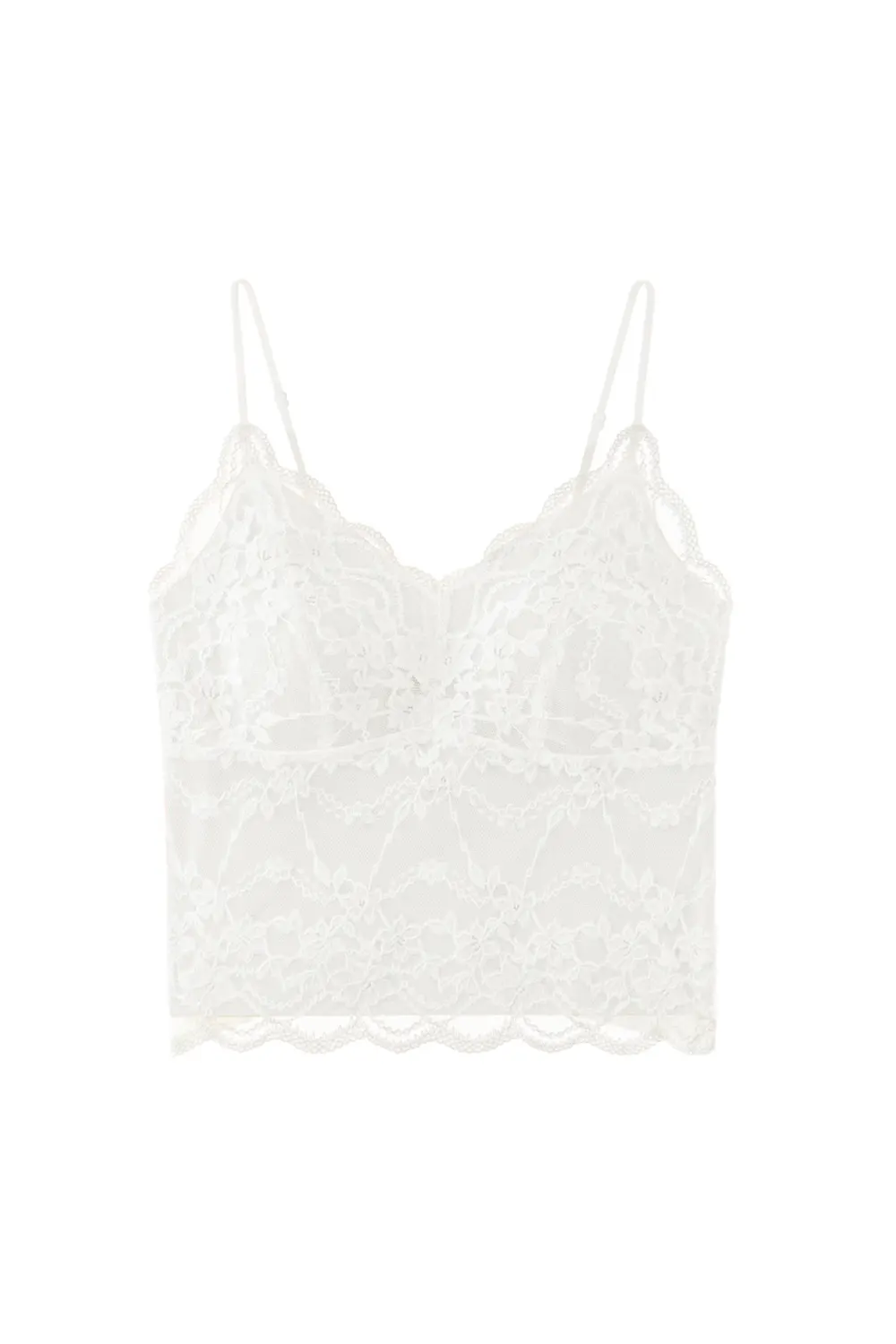 Lace V-Neck Sexy Cami Tops Built-in Bra