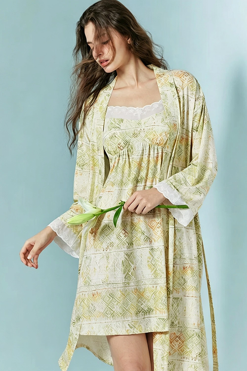 Modal Floral Cami Dress Pajamas and Robes Pajama Set