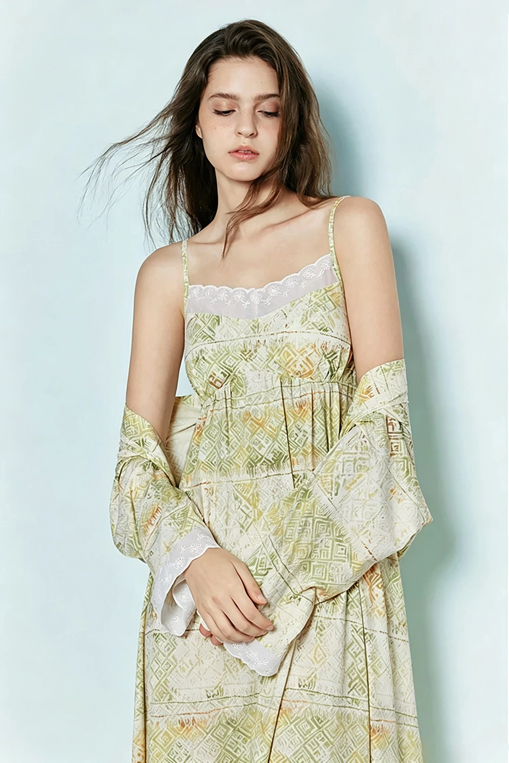 Modal Floral Cami Dress Pajamas and Robes Pajama Set