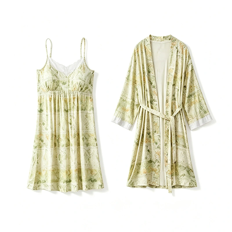 Modal Floral Cami Dress Pajamas and Robes Pajama Set