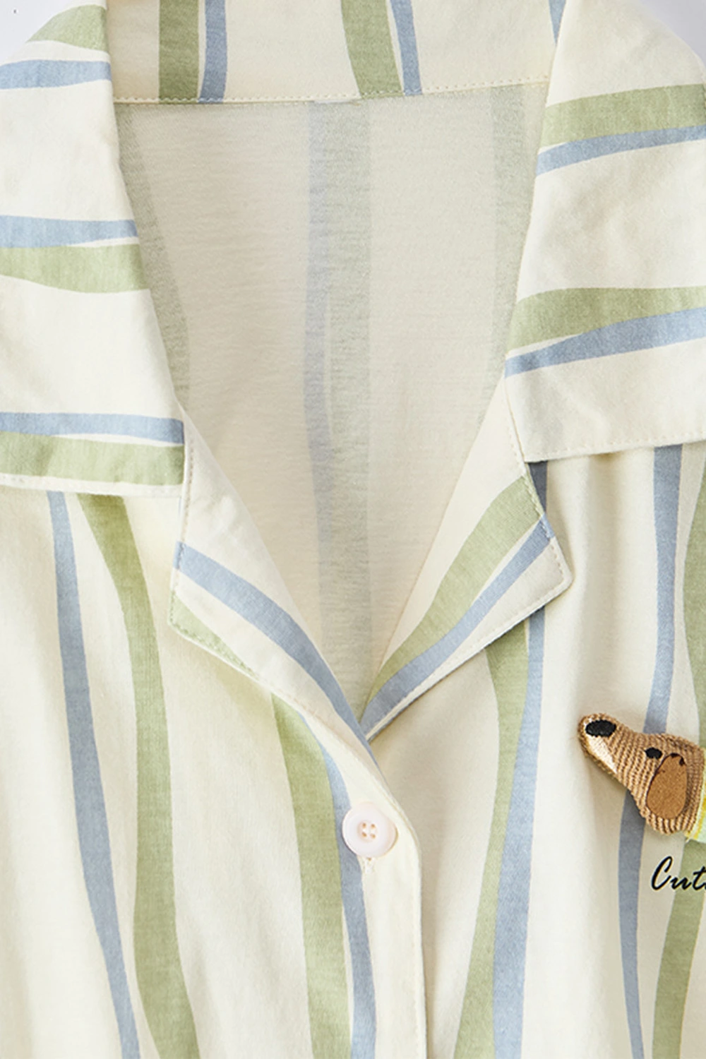 Cotton Striped Long Sleeve Casual Pajama Set