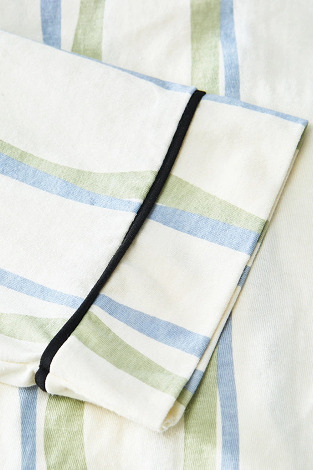 Cotton Striped Long Sleeve Casual Pajama Set