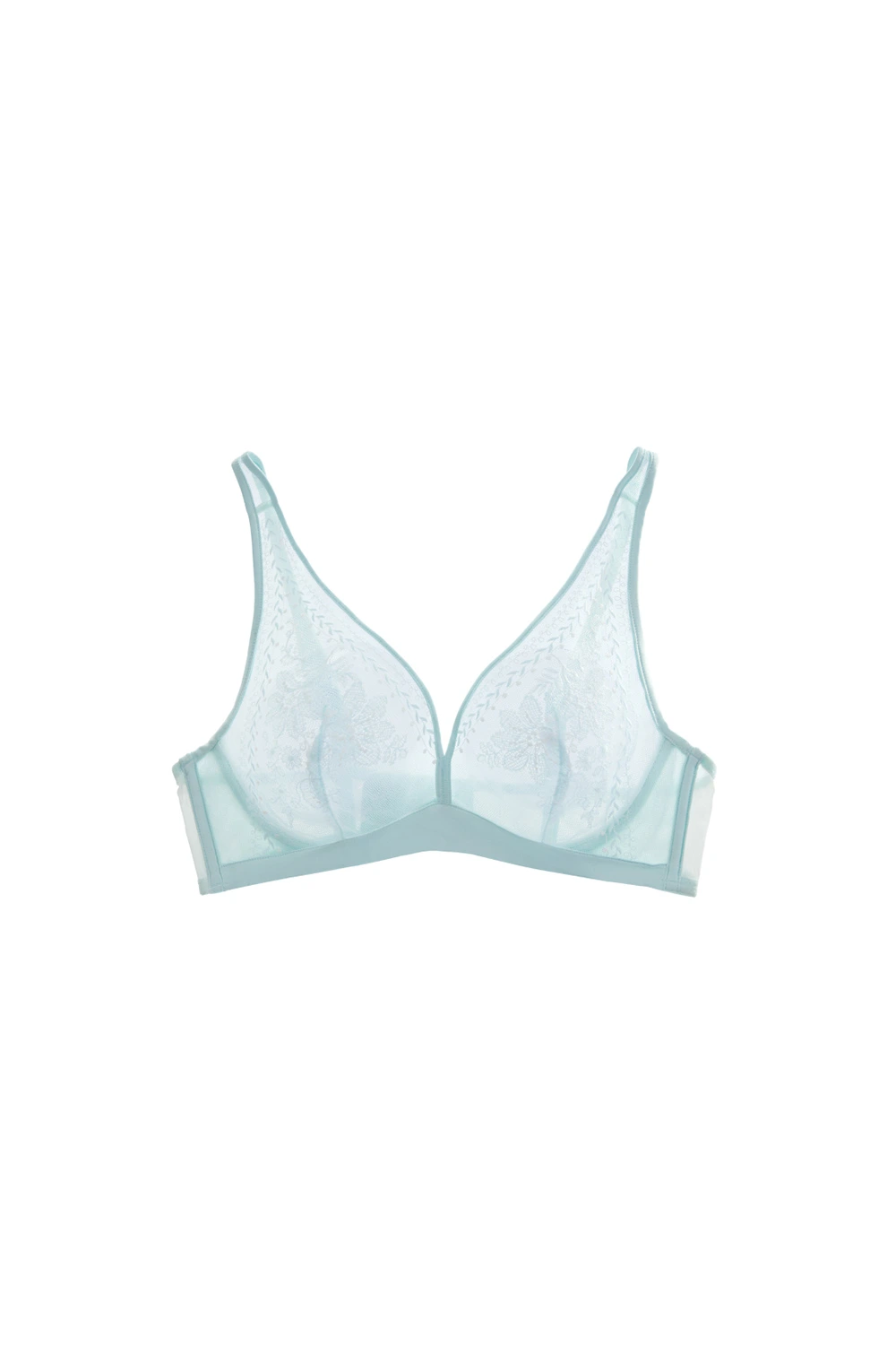 Lace Underwire French Embroidery Plunge Bra