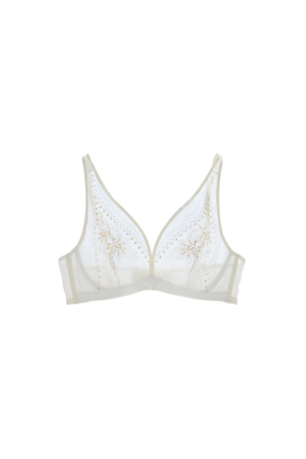 Lace Underwire French Embroidery Plunge Bra
