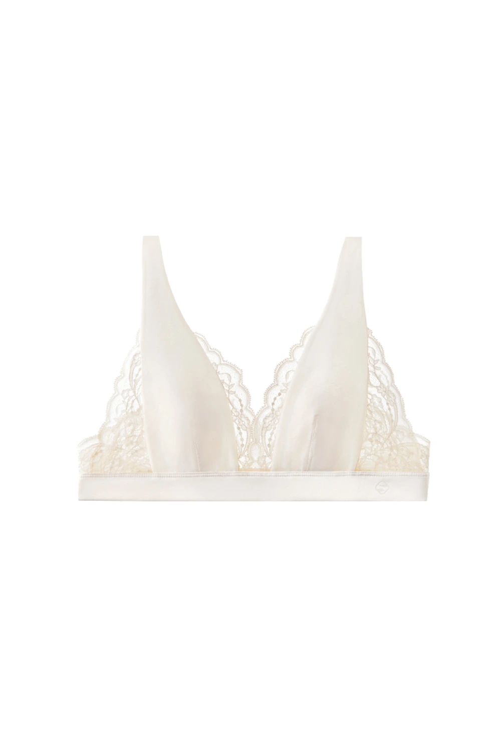 French Lace Patchwork 3/4 Cup Wilreless Plunge Satin Bra