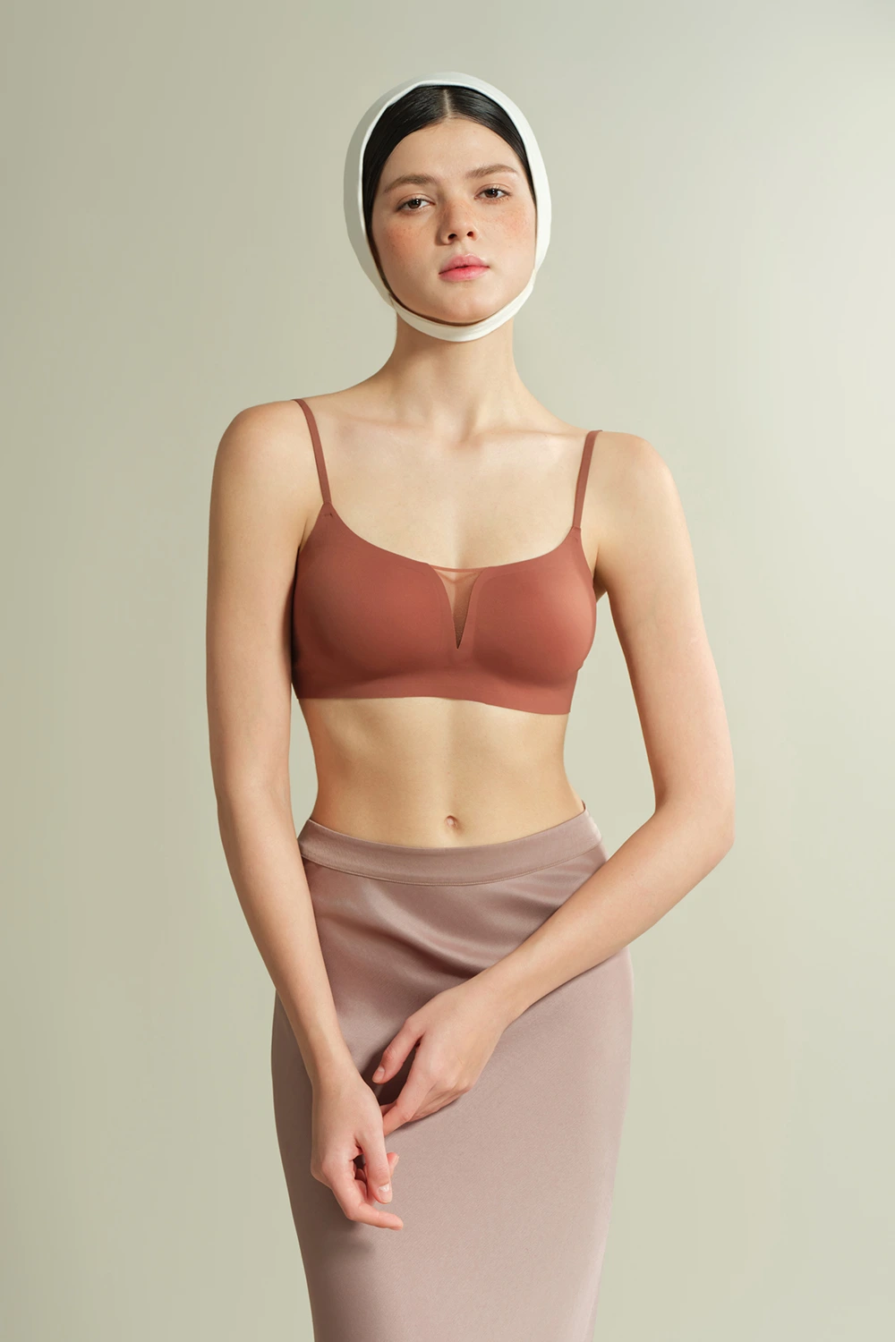 Plunge No Underwire Mesh Spliced Backless Small Breasts Bra