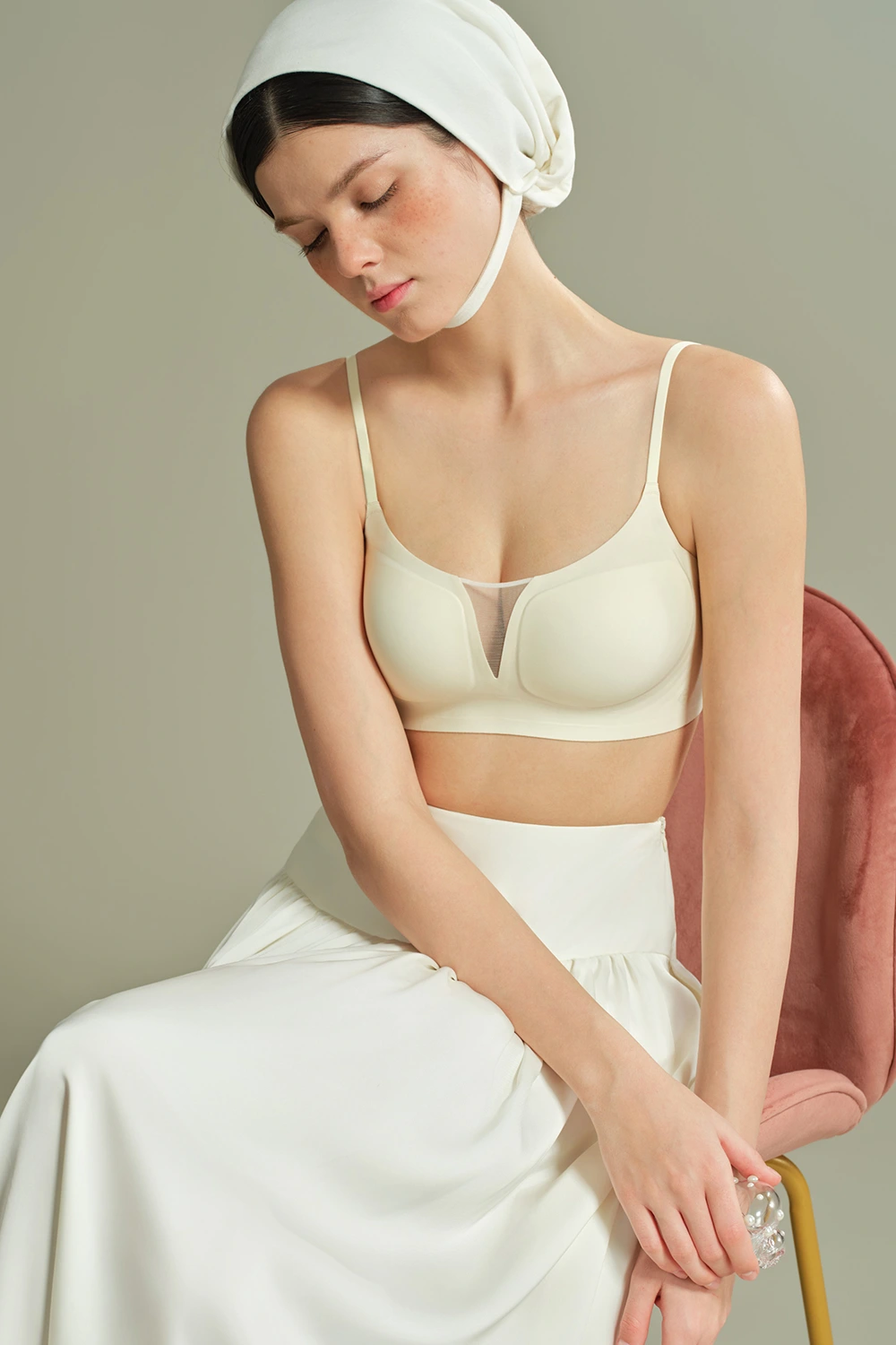 Plunge No Underwire Mesh Spliced Backless Small Breasts Bra