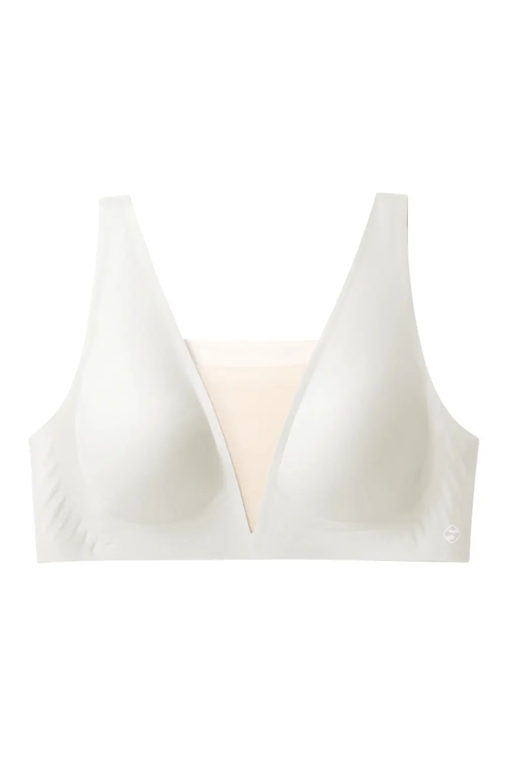 French Wireless Seamless Plung Deep V Mesh Bra