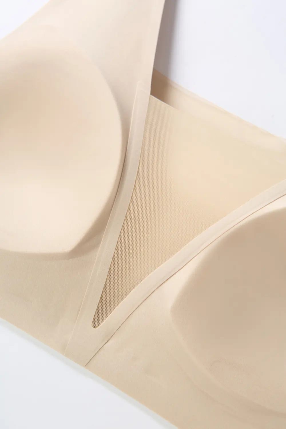 French Wireless Seamless Plung Deep V Mesh Bra