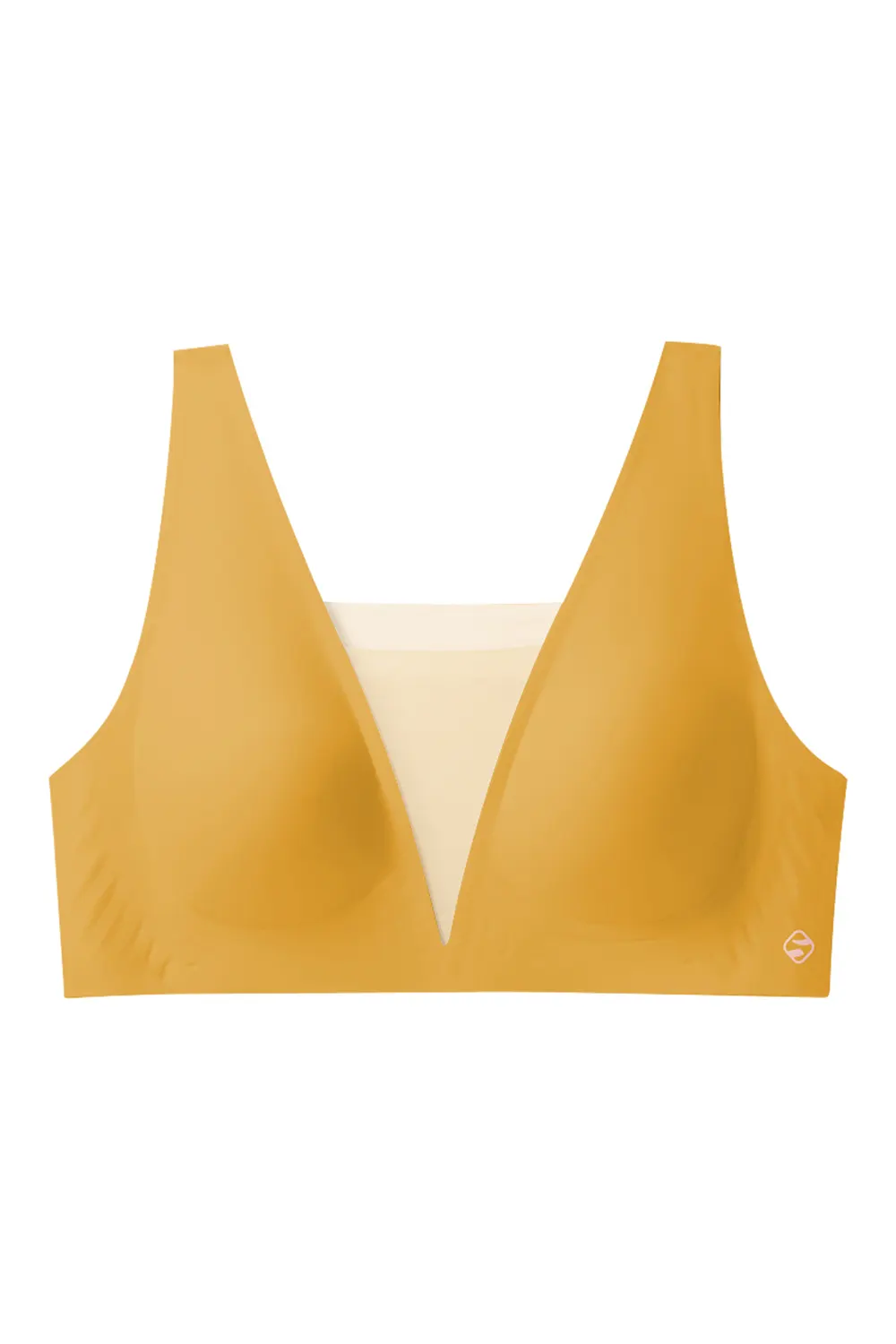 French Wireless Seamless Plung Deep V Mesh Bra