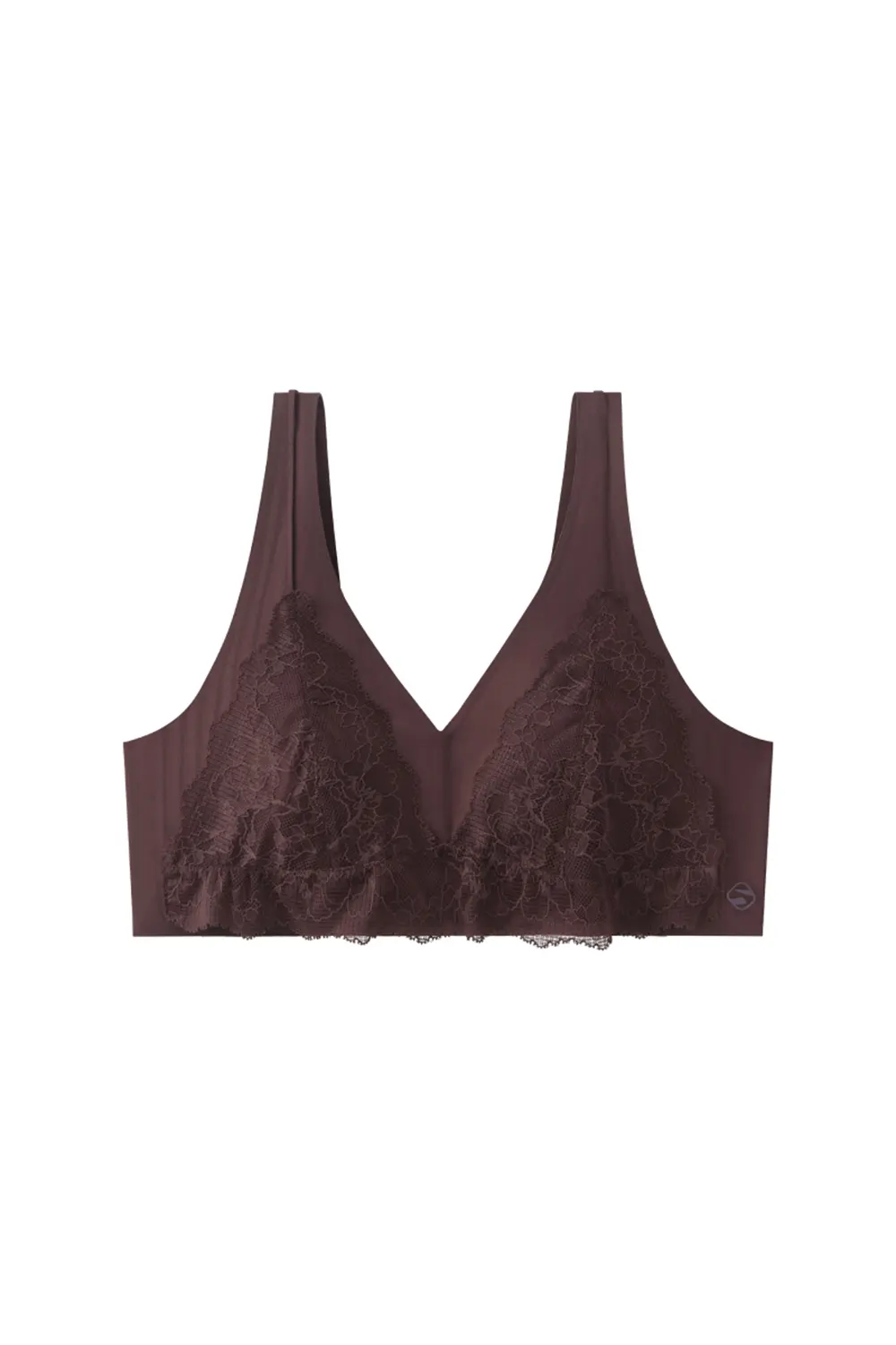 Lace Satin Wireless Plunge Bra