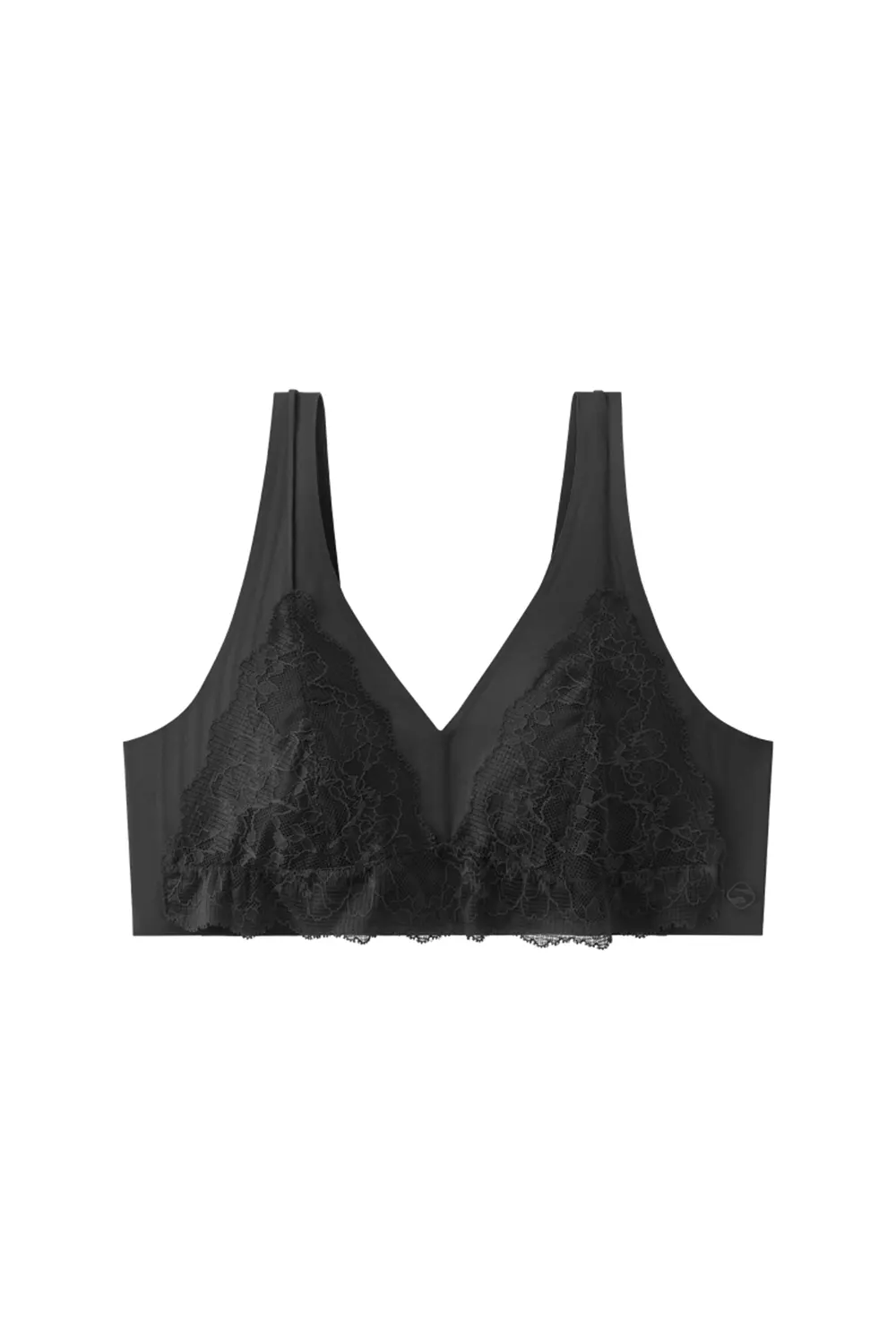 Lace Satin Wireless Plunge Bra
