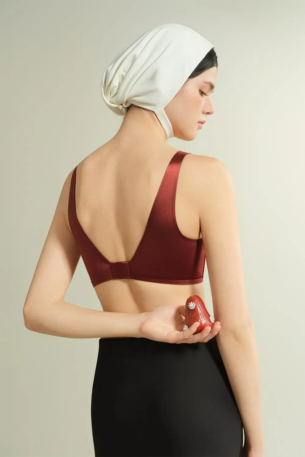 Lace Satin Wireless Plunge Bra