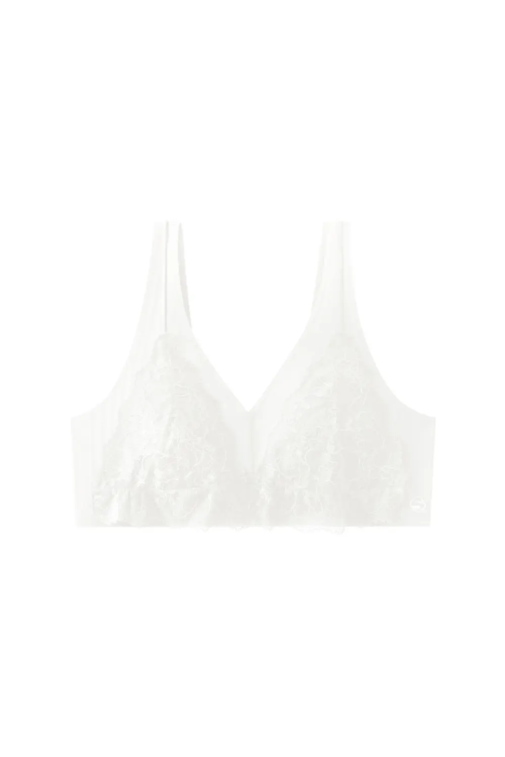 Lace Satin Wireless Plunge Bra