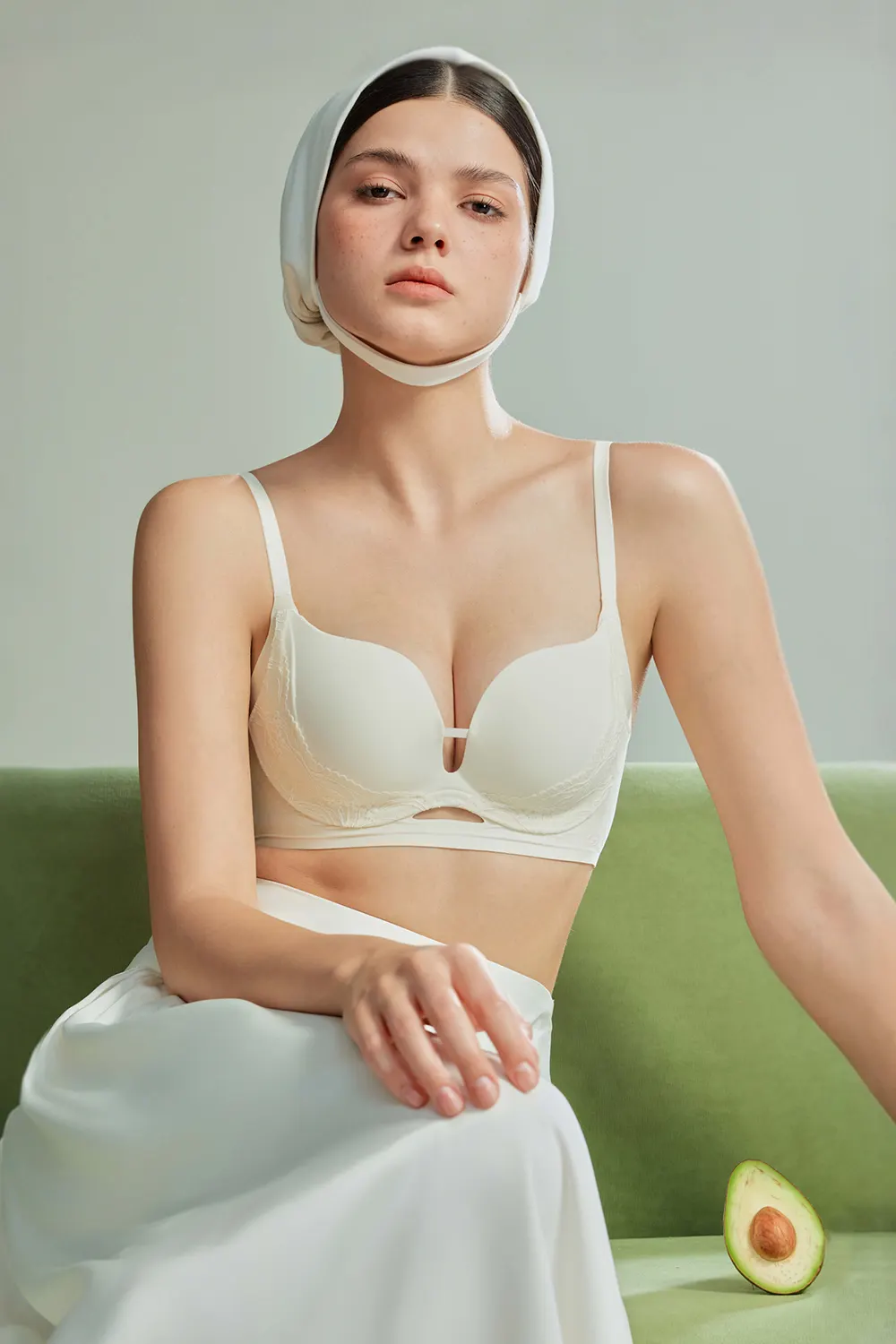 Push Up No Underwire Lace Spliced Bra