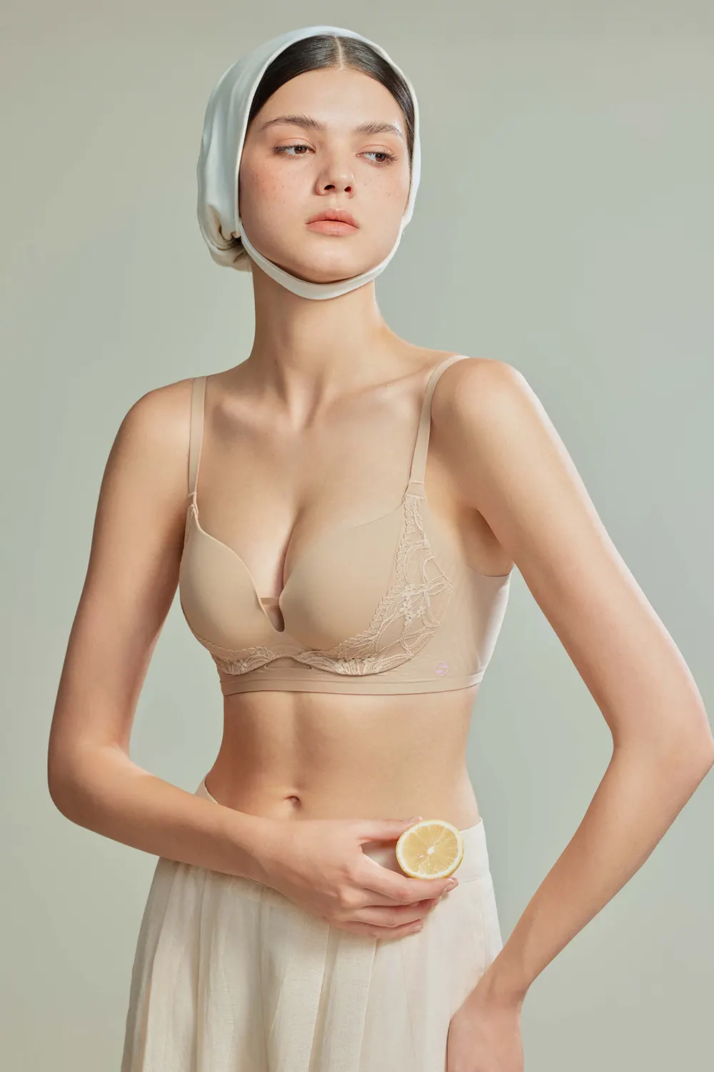 Push Up No Underwire Lace Spliced Bra