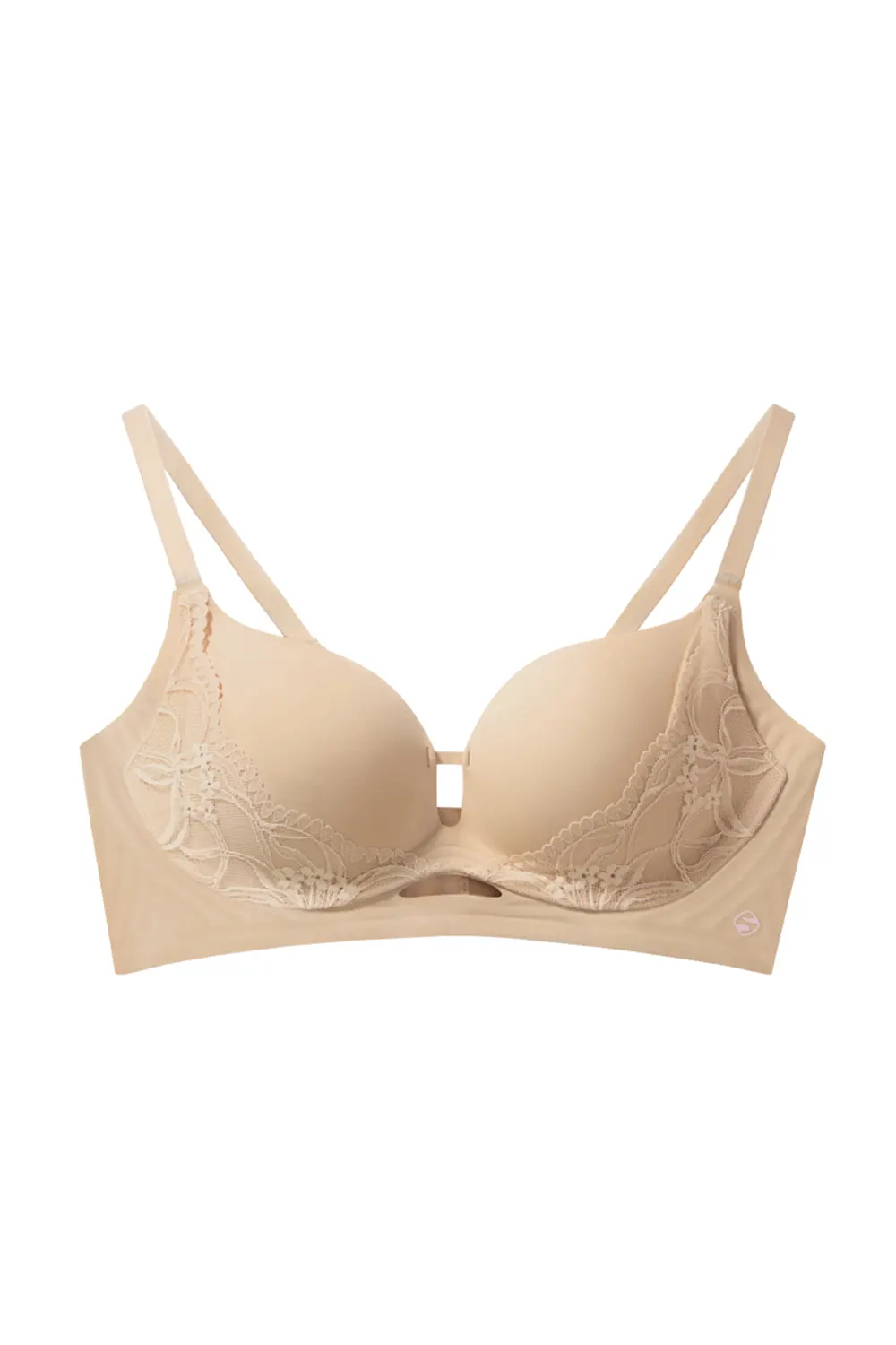 Push Up No Underwire Lace Spliced Bra