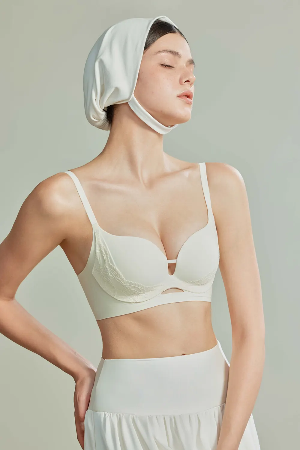 Push Up No Underwire Lace Spliced Bra