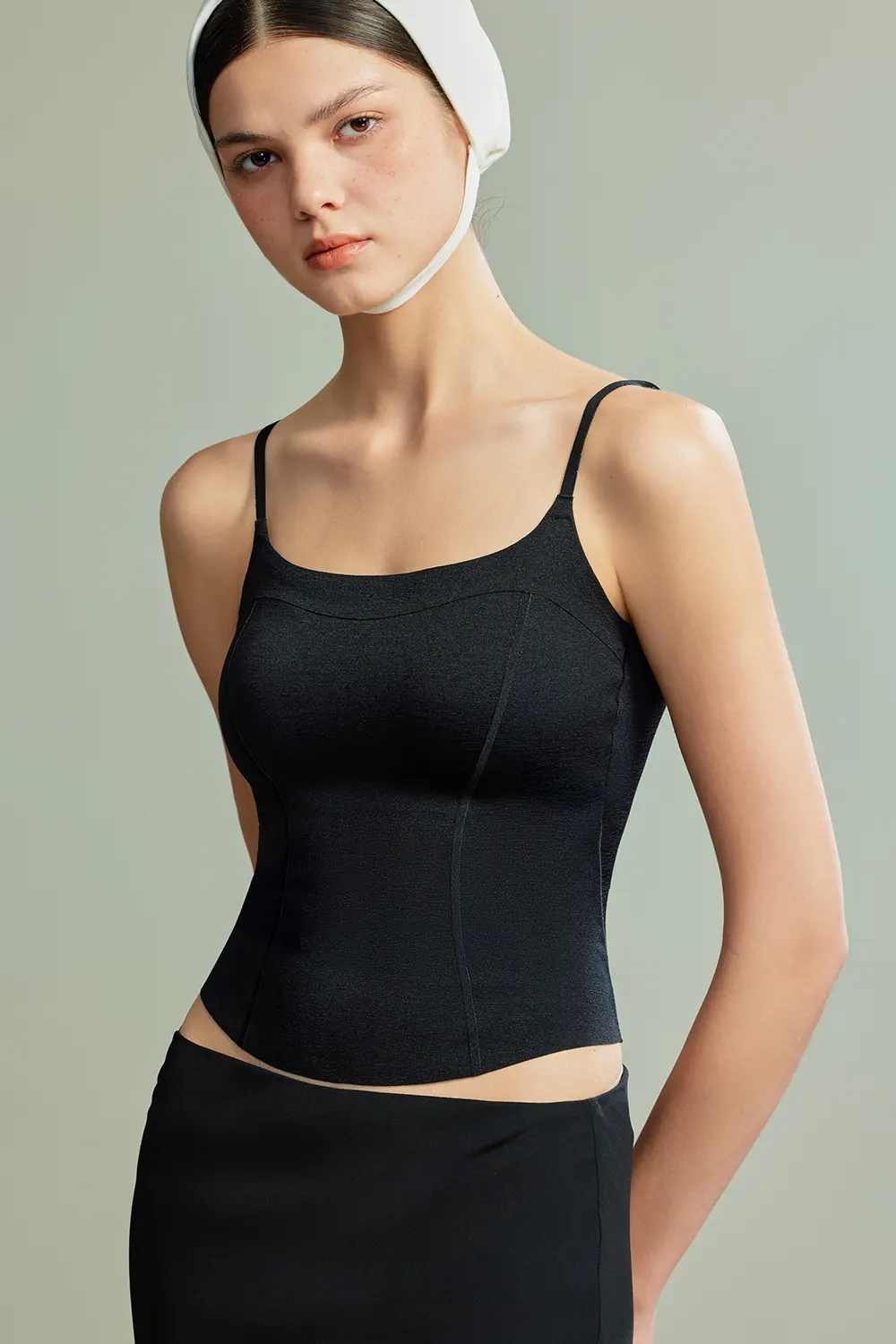 U Neck Slimming Padded Built-in Bra Cami Tops