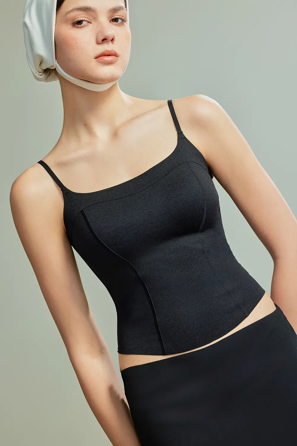 U Neck Slimming Padded Built-in Bra Cami Tops