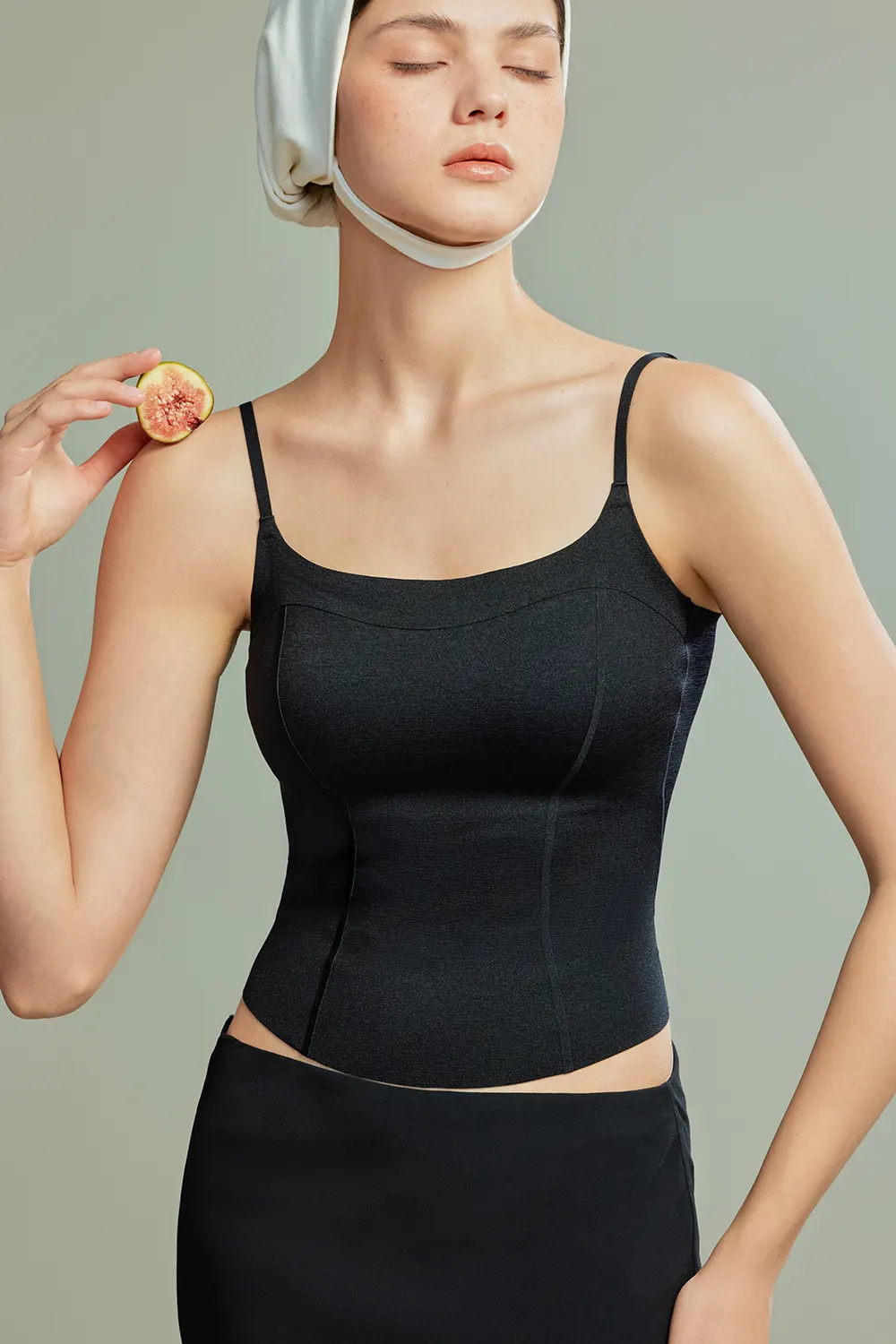 U Neck Slimming Padded Built-in Bra Cami Tops