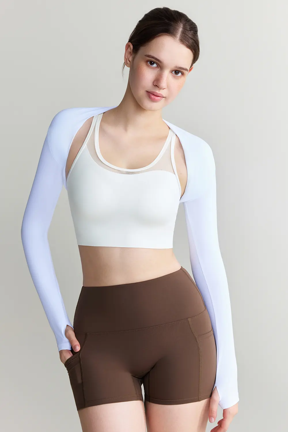 Medium Impact Crisscross Back Mesh Sports Bra