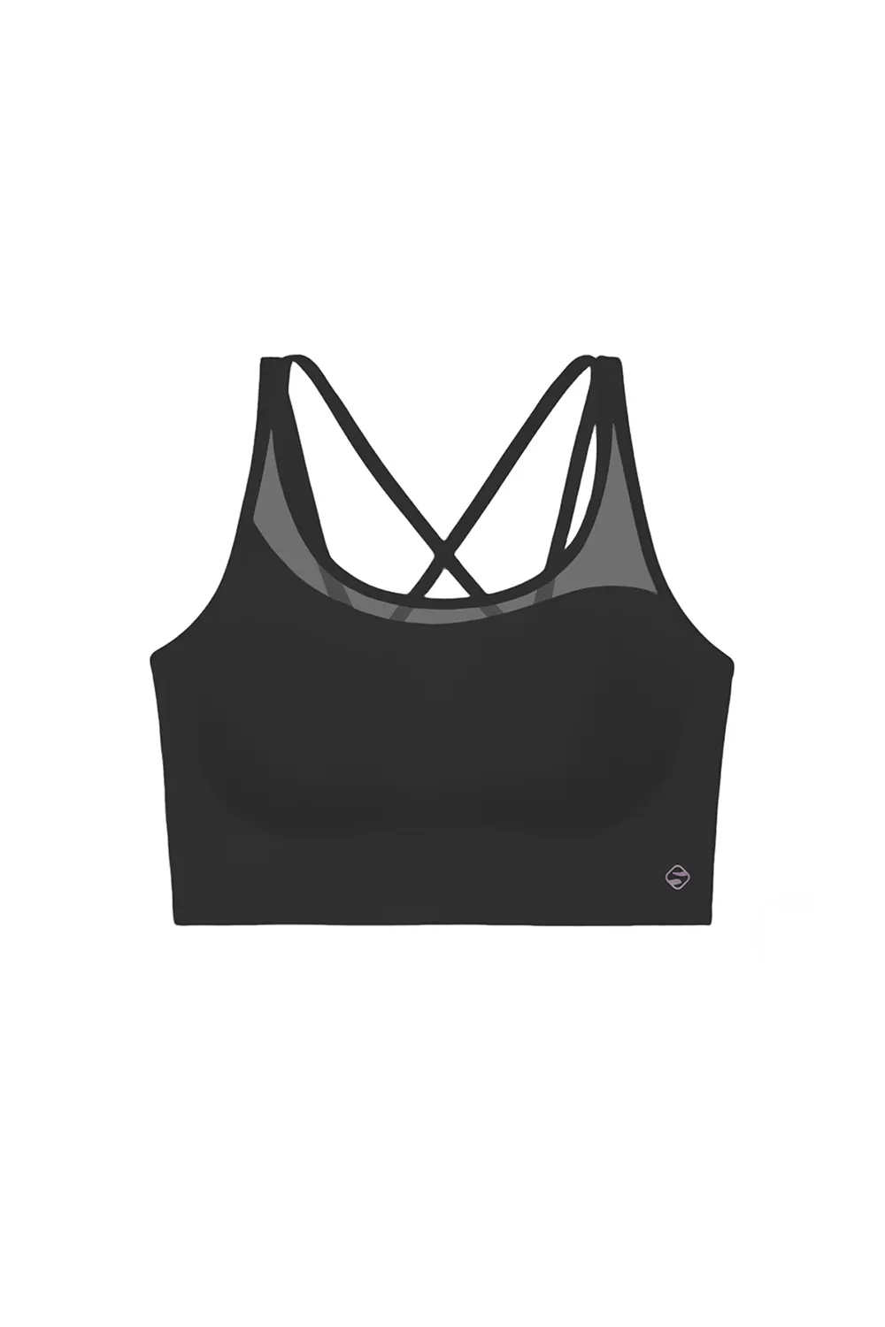 Medium Impact Crisscross Back Mesh Sports Bra