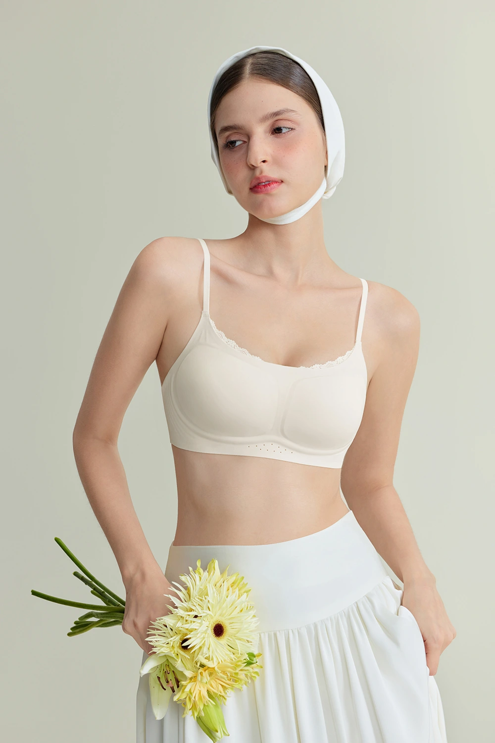 Push Up Square Neck Lace Patchwork Thin Small Chest Bra