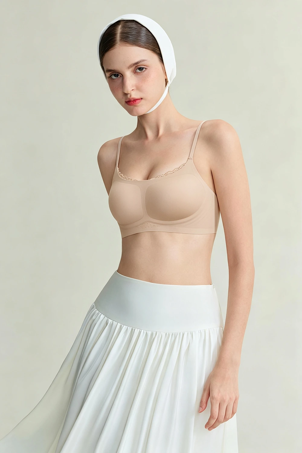 Push Up Square Neck Lace Patchwork Thin Small Chest Bra
