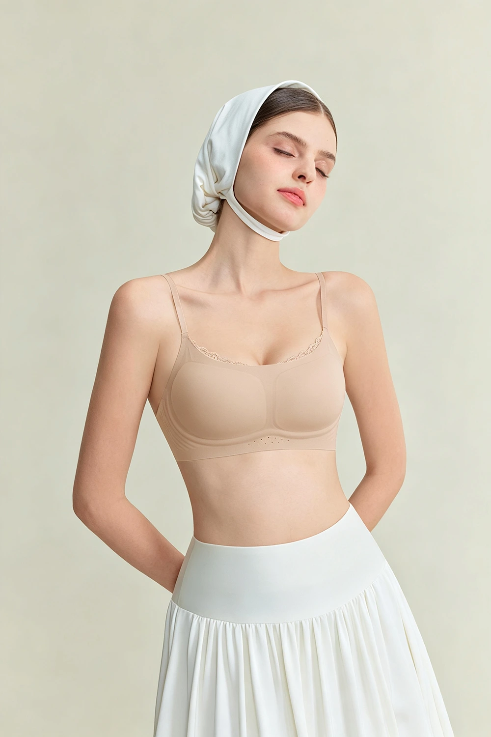 Push Up Square Neck Lace Patchwork Thin Small Chest Bra