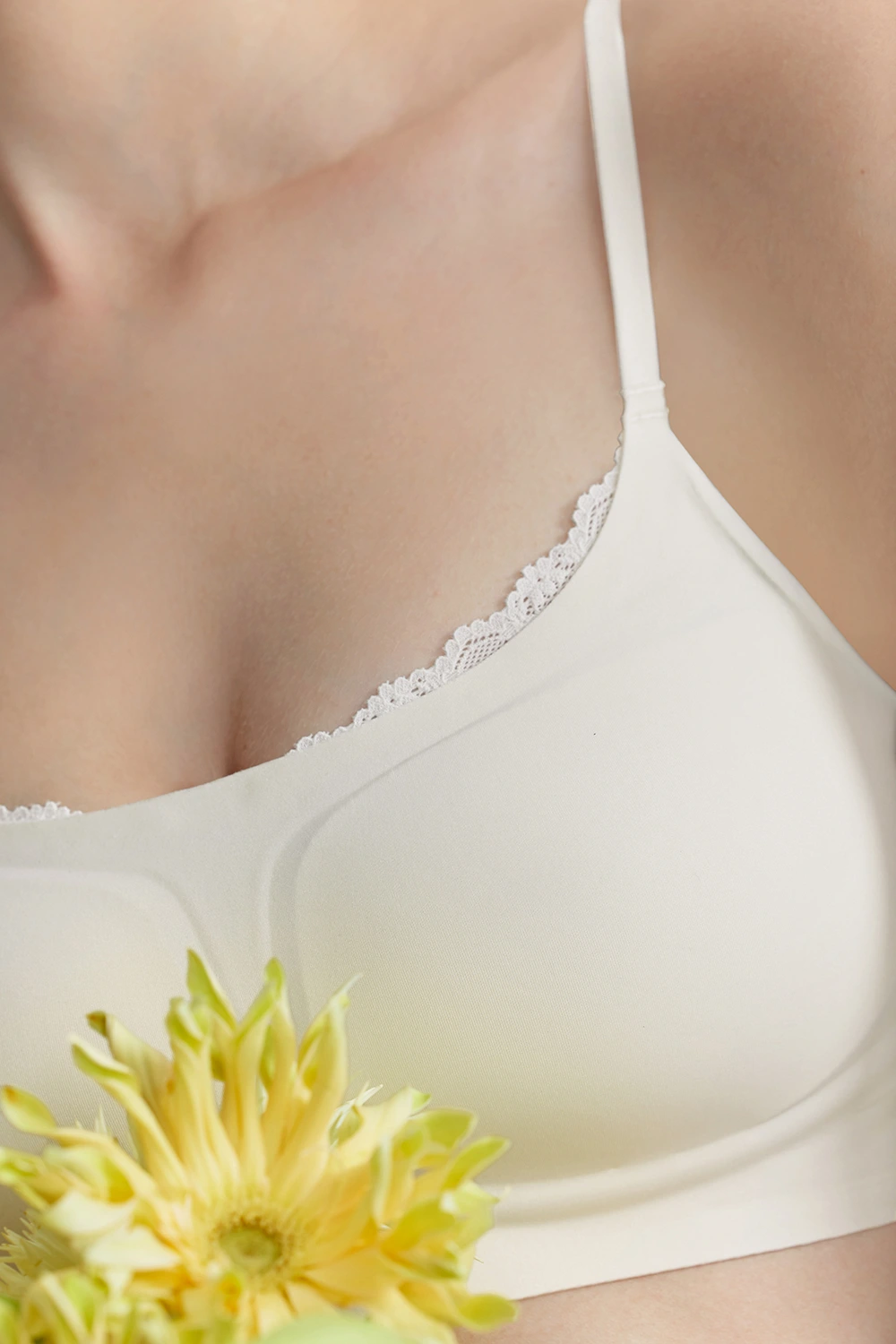 Push Up Square Neck Lace Patchwork Thin Small Chest Bra
