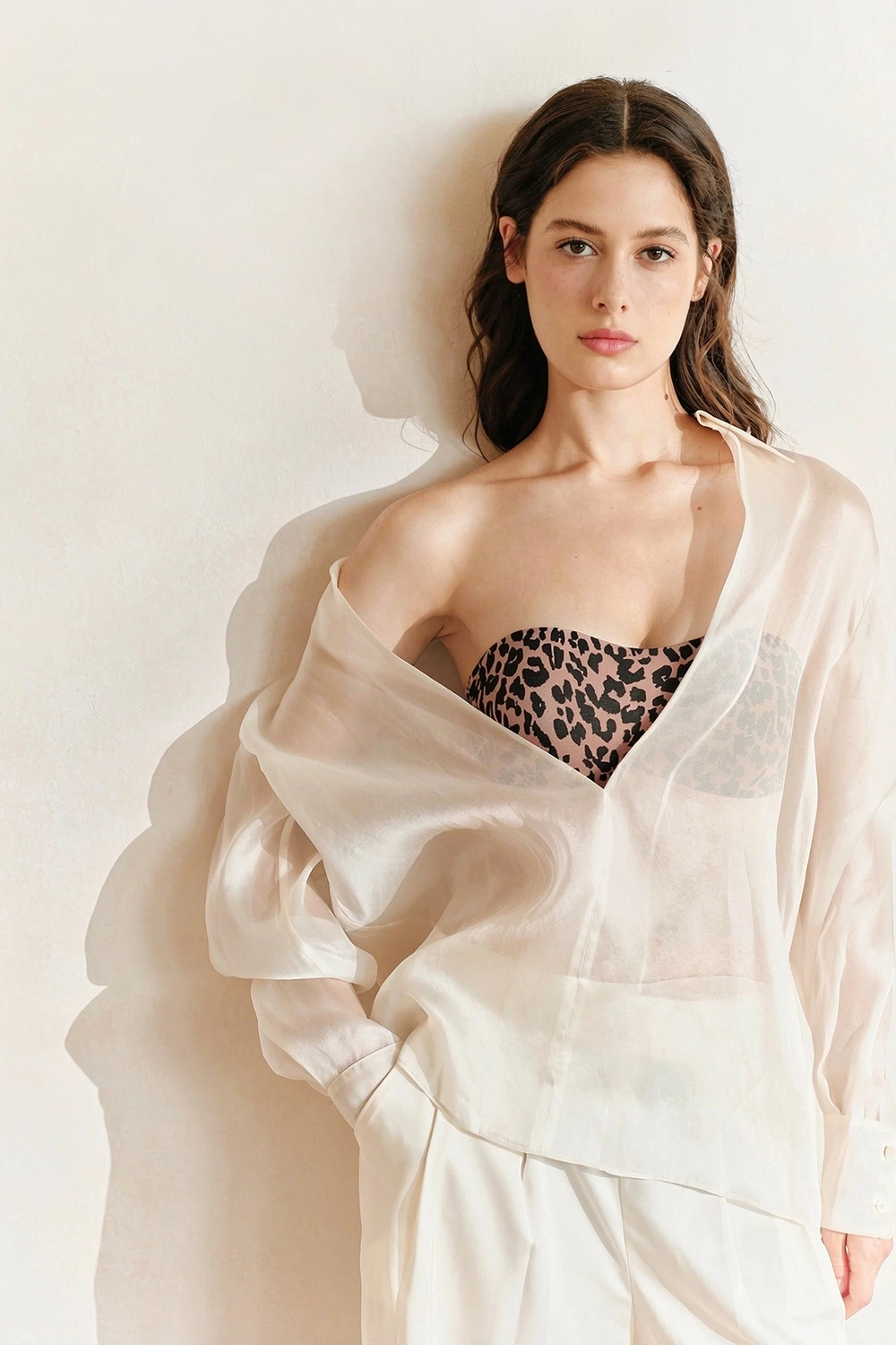 Strapless Invisible Leopard Print Backless Bras