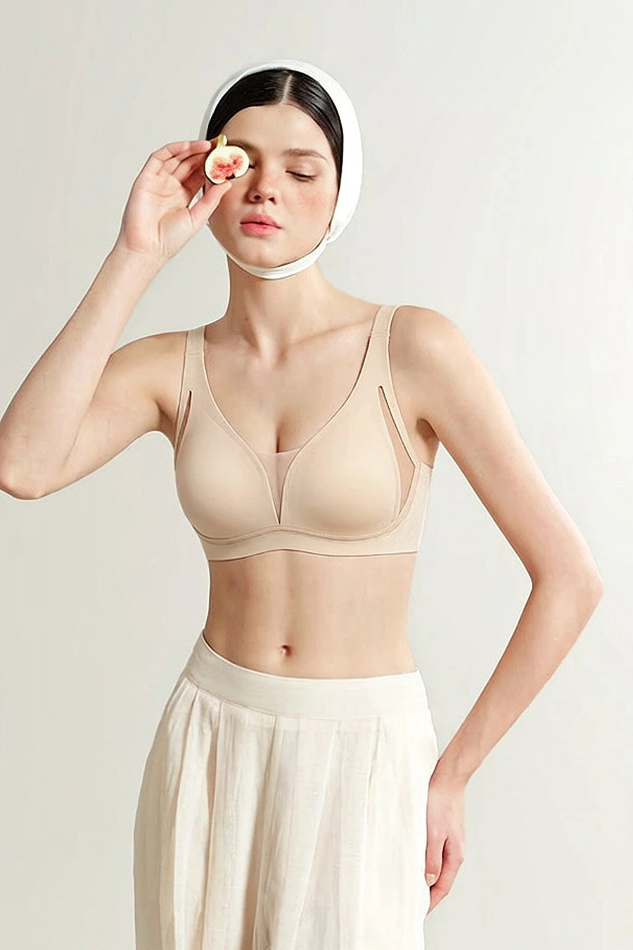 Deep V Mesh Push Up Small Breasts Bra
