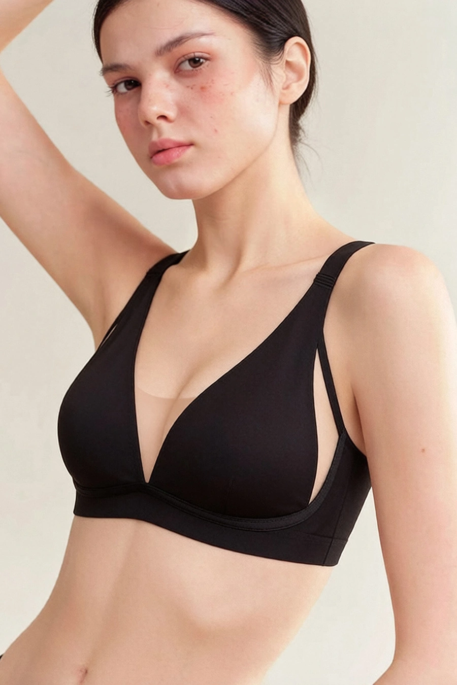 Deep V Mesh Push Up Small Breasts Bra