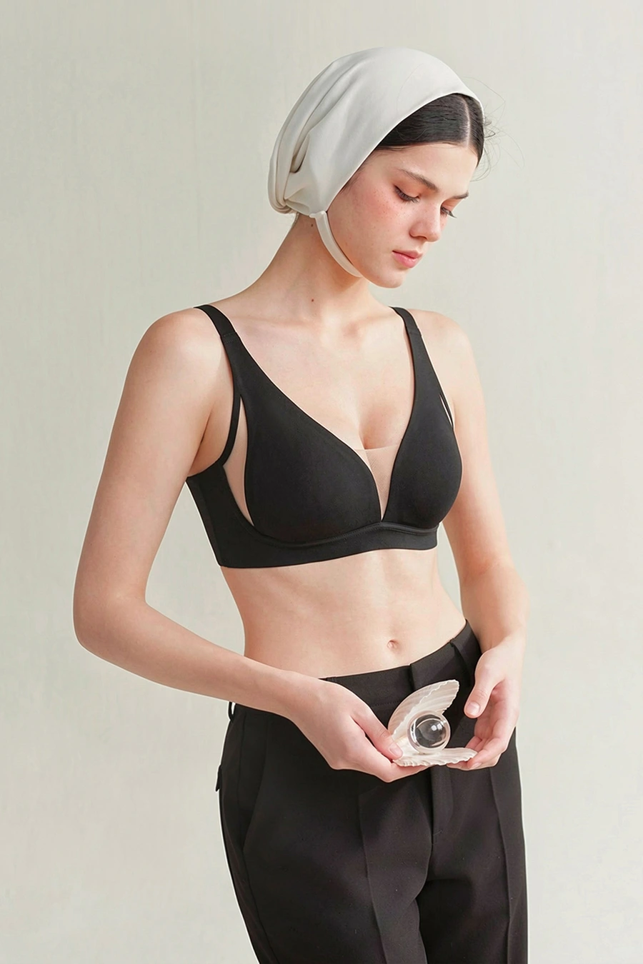 Deep V Mesh Push Up Small Breasts Bra