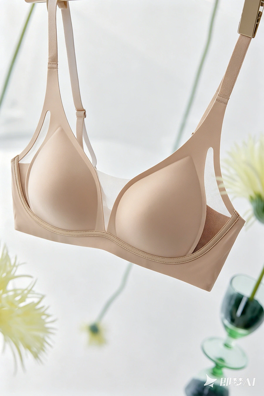 Deep V Mesh Push Up Small Breasts Bra