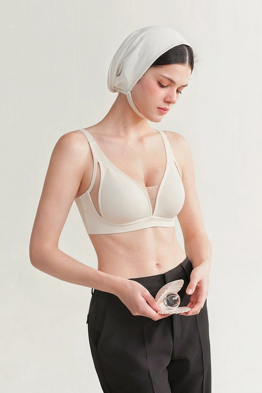 Deep V Mesh Push Up Small Breasts Bra
