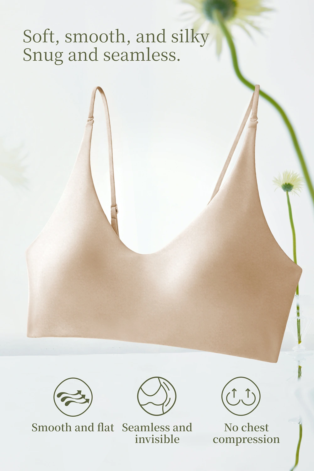 Seamless U-shaped Low Neck Tank Bras