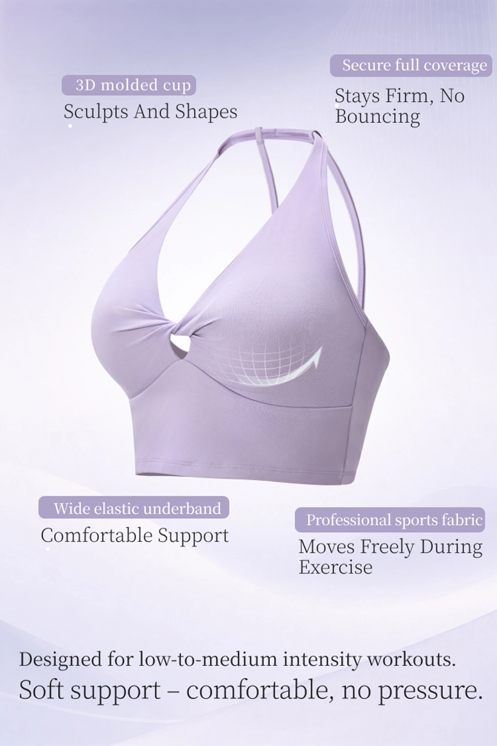 Halter Neck Beautiful Back Sports Bra