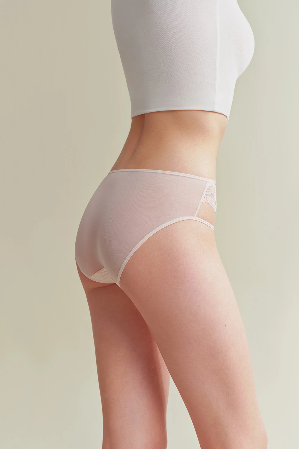 French Hollow Thin Mid-to-low Waist Lace Panties