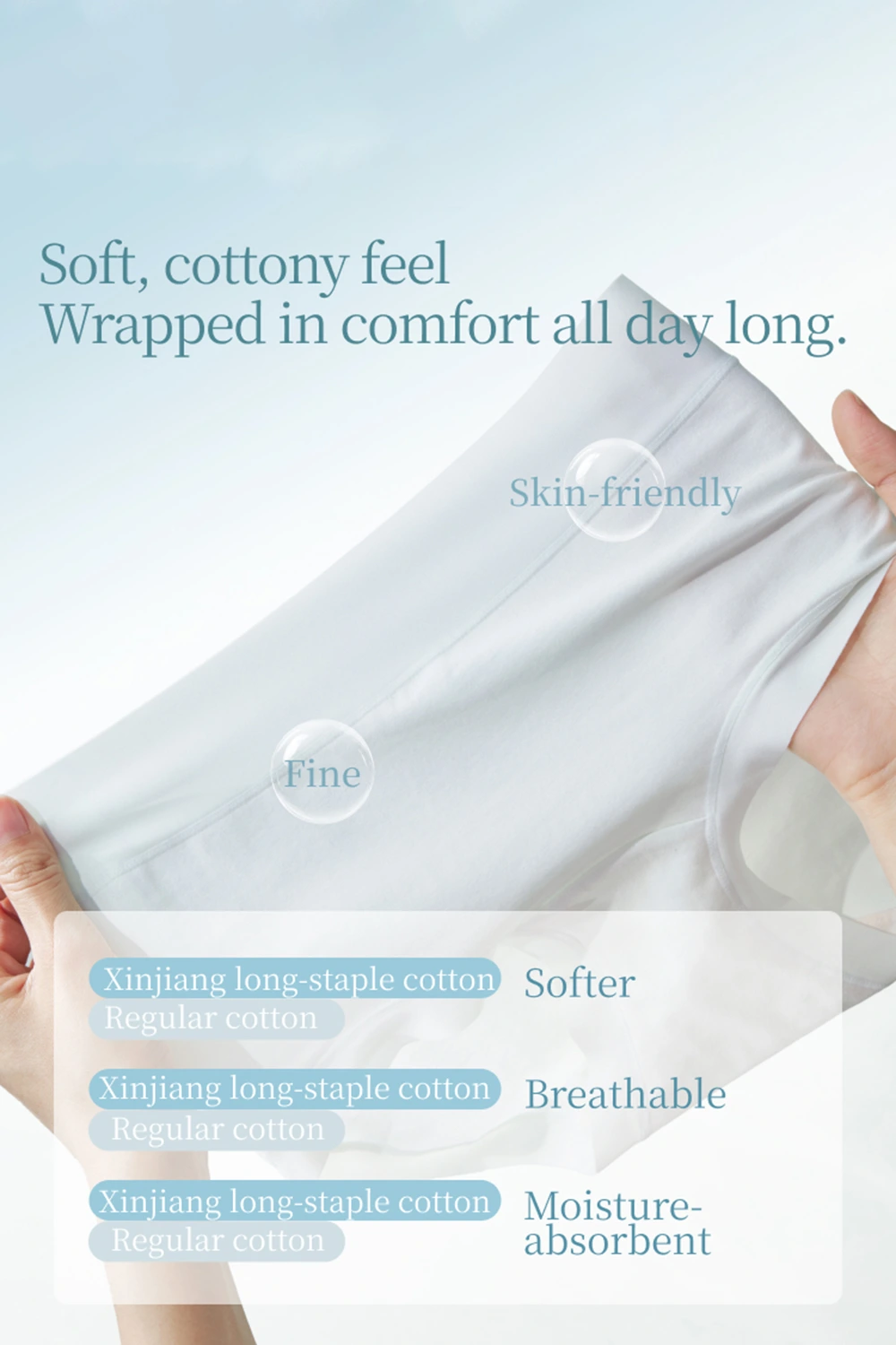 Cotton Mid Rise High Elastic Breathable Briefs