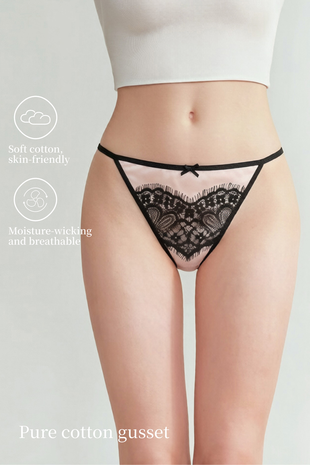 Satin Lace Low-rise Thin Briefs