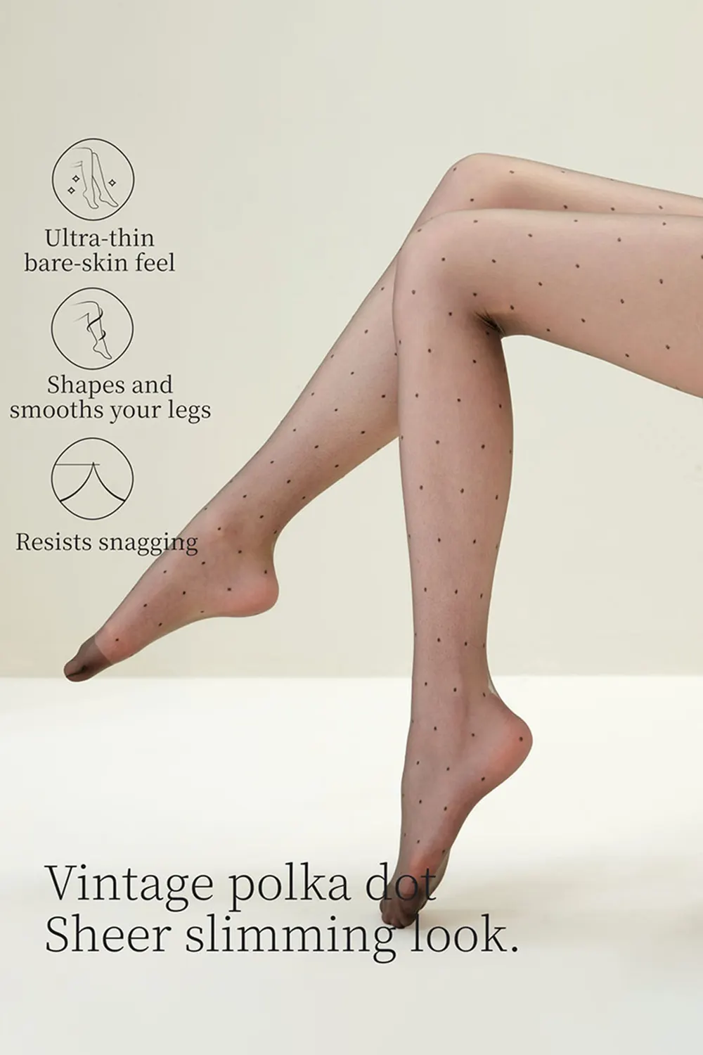 Polka Dot Sheer Tights Office Work Wear Footed Stockings