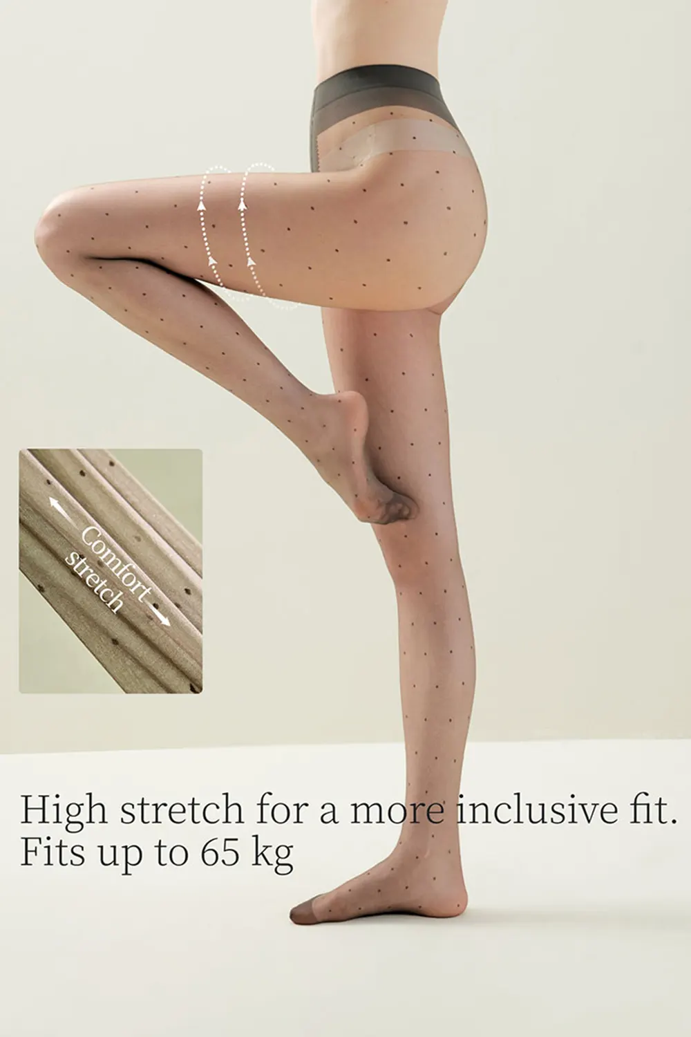Polka Dot Sheer Tights Office Work Wear Footed Stockings