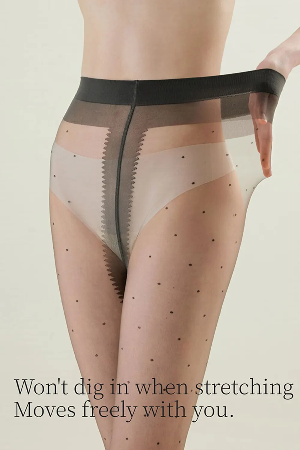 Polka Dot Sheer Tights Office Work Wear Footed Stockings