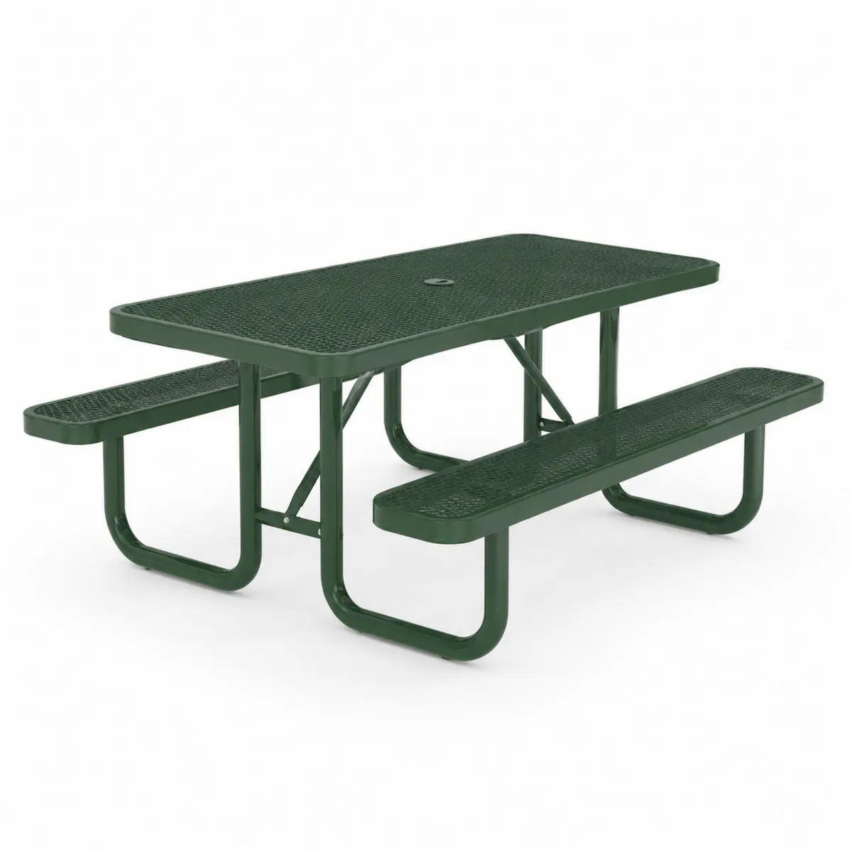 Tavolo da picnic in metallo verniciato verde-Hearthglowe
