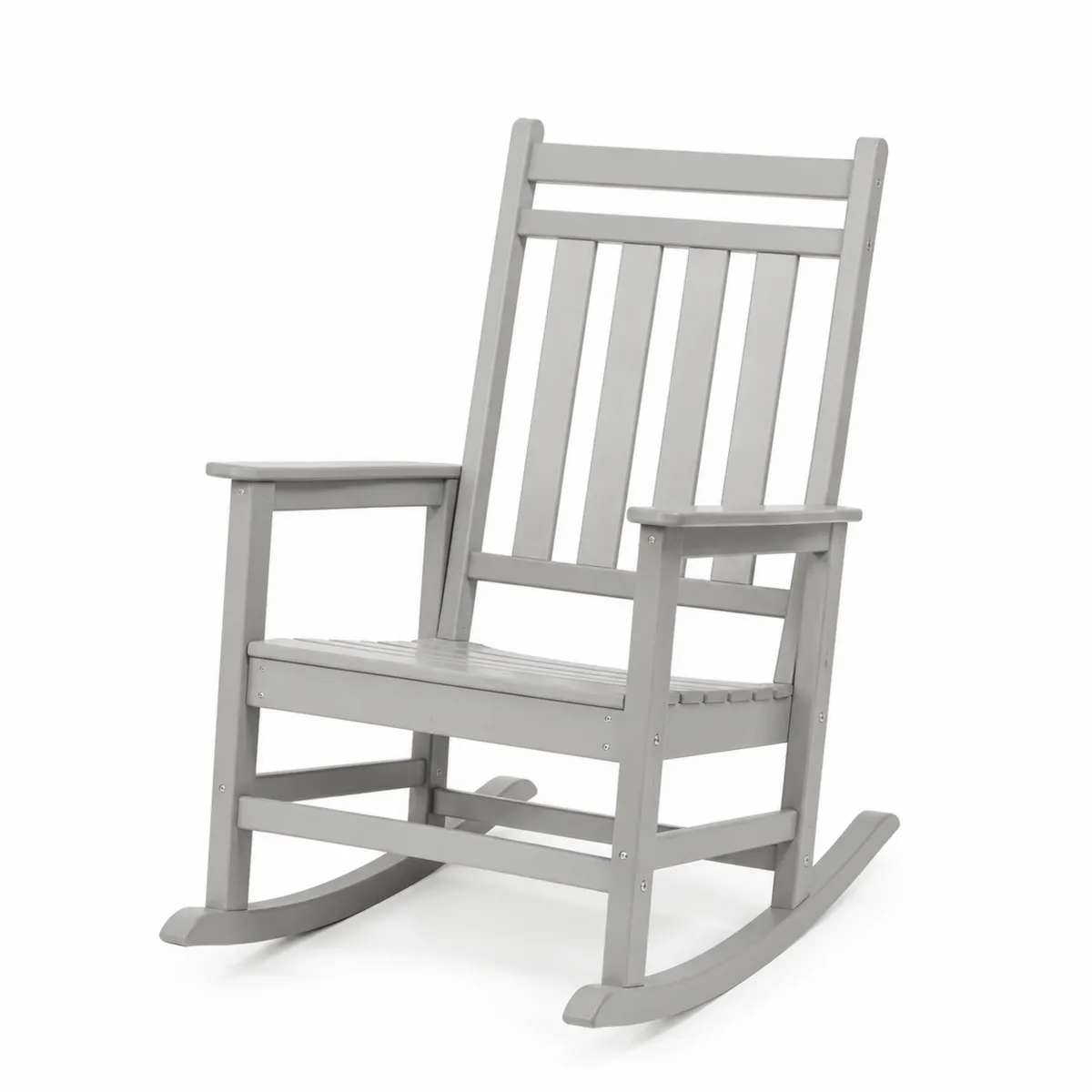 Sedia a dondolo in legno grigio-Hearthglowe