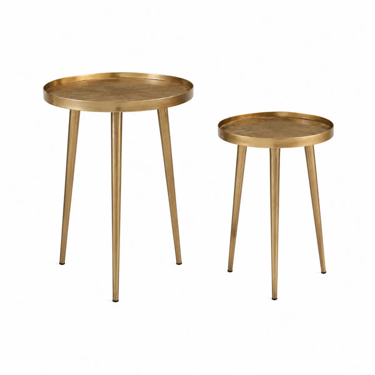 Set tavolini in metallo dorato-Hearthglowe